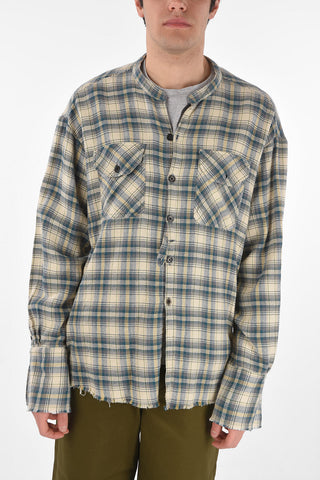 Camicia tartan con collo coreano