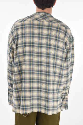 Camicia tartan con collo coreano