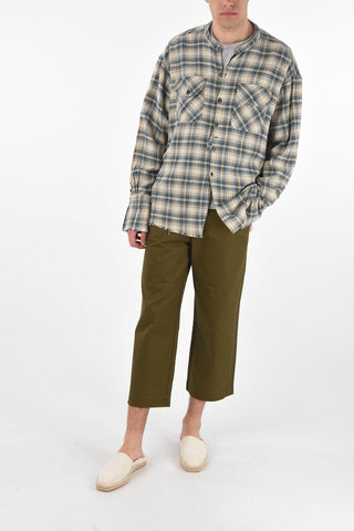 Camicia tartan con collo coreano