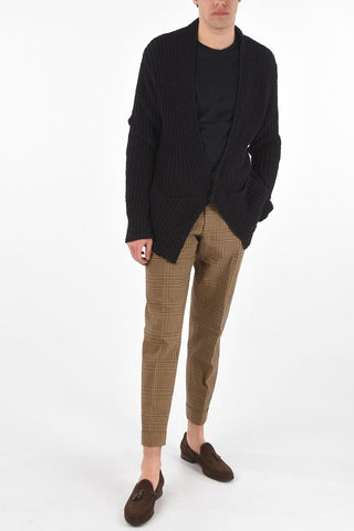 2 Button Patch Pocket Openwork Cardigan