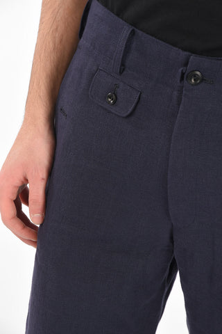 Shorts 5 Tasche in Lino con Passanti