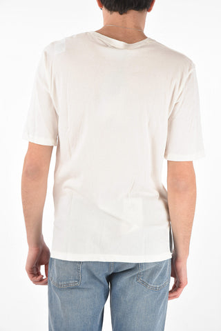 Crew Neck Side Split Cotton T-Shirt