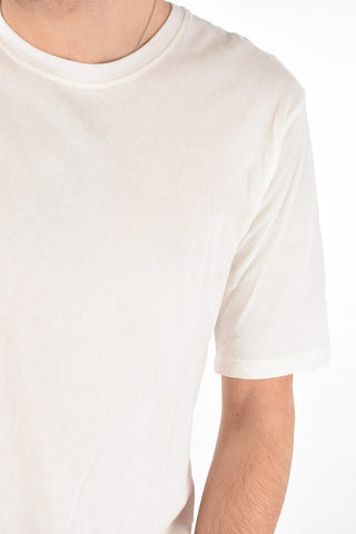 Crew Neck Side Split Cotton T-Shirt