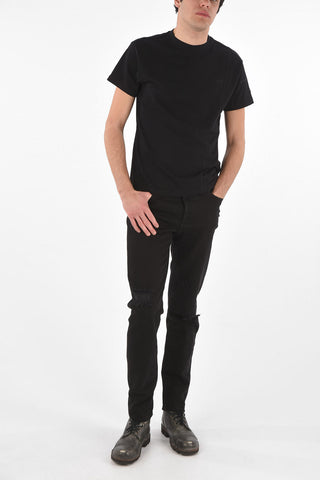 Crewneck T-shirt with Embroidered Logo