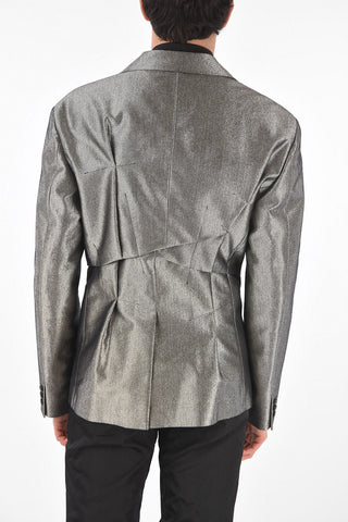 Blazer Monopetto Drappeggiato in Lurex