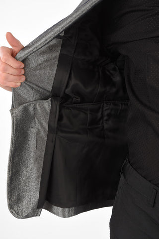 Blazer Monopetto Drappeggiato in Lurex