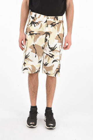 Shorts Cargo in Cotone con Stampa Camouflage