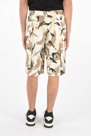 Shorts Cargo in Cotone con Stampa Camouflage