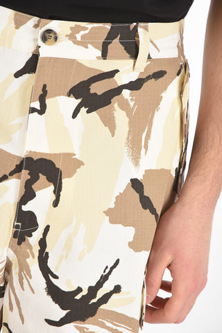 Shorts Cargo in Cotone con Stampa Camouflage