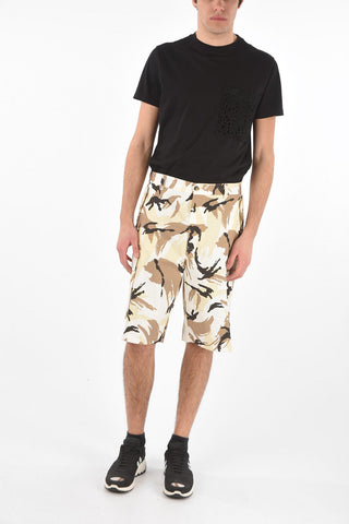 Shorts Cargo in Cotone con Stampa Camouflage
