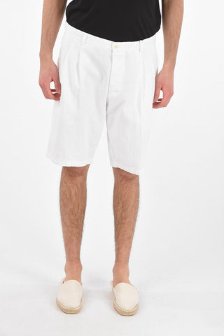 4 Pocket Double-pleated Cotton Shorts