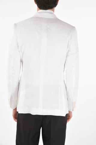 Double-breasted Double-layered Linen Blazer