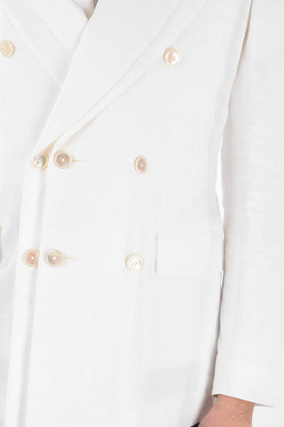 Double-breasted Double-layered Linen Blazer