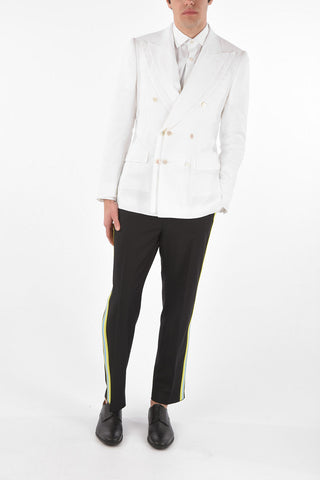 Double-breasted Double-layered Linen Blazer