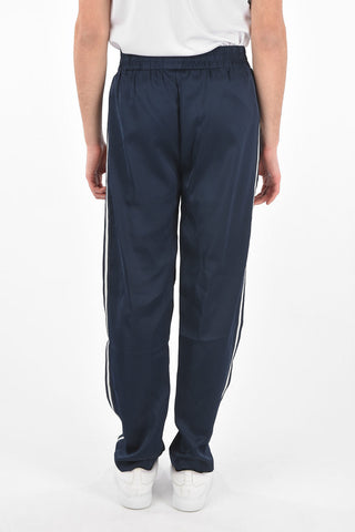 Embroidered track pants with elastic waist