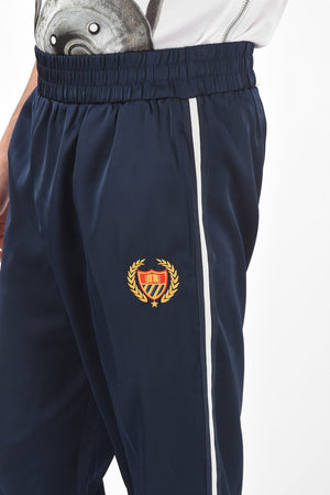 Pantaloni track ricamati con elastico in vita