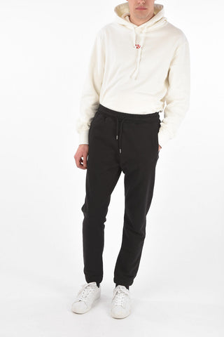 Embroidered joggers with drawstrings