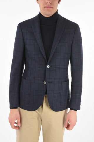 Blazer ACADEMY SOFT a due bottoni Tartan in Lana con tasche a toppa