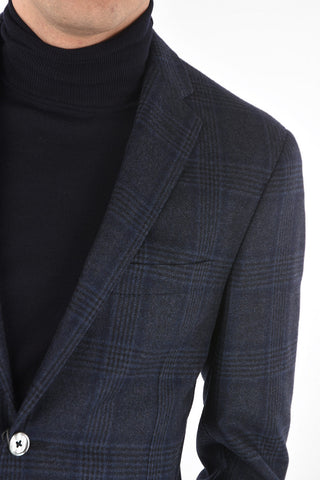 Blazer ACADEMY SOFT a due bottoni Tartan in Lana con tasche a toppa