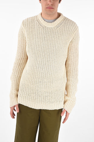 Crew Neck Openwork Oversized Pullover