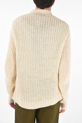 Crew Neck Openwork Oversized Pullover