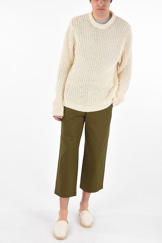 Crew Neck Openwork Oversized Pullover