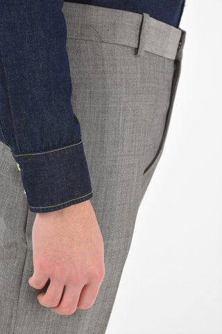 4 Pocket Hidden Fastening Wool Blend Pants