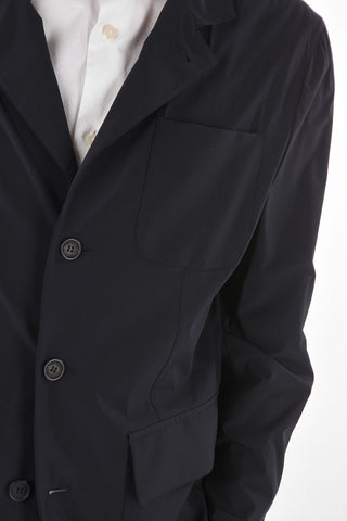 Blazer Sfoderato in Nylon Stretch con Tasche a Toppa con Aletta