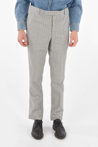 Pantaloni Graph Check con Chiusura Nascosta