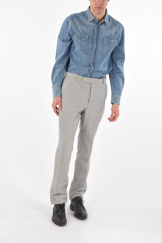 Pantaloni Graph Check con Chiusura Nascosta