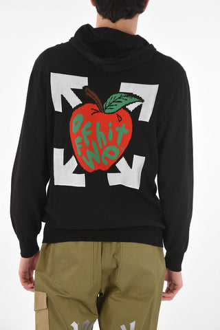 Felpa APPLE OVER in Maglia con Cappuccio 