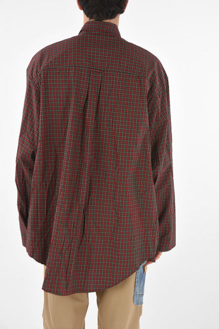 UNIFIT Button-down Collar Plaid Check Oversized Shirt