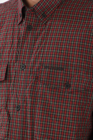 UNIFIT Button-down Collar Plaid Check Oversized Shirt