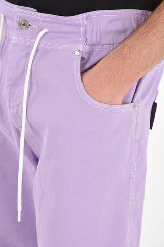 5 Pocket Denim Shorts with Drawstring