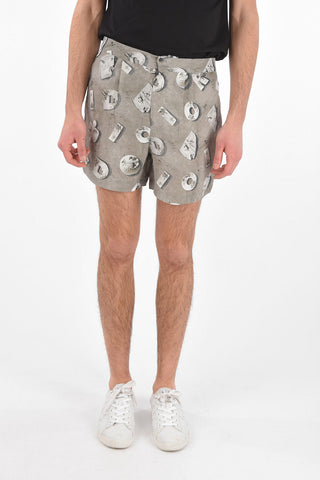 DANIEL ARSHAM Shorts a 2 Pinces con Stampa Monogram