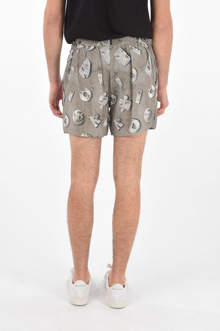 DANIEL ARSHAM Shorts a 2 Pinces con Stampa Monogram