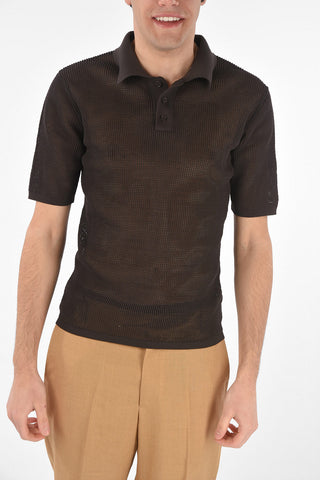 Openwork Fabric Polo