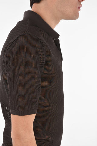 Openwork Fabric Polo