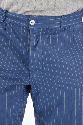 Linen blend Bermuda Shorts with Pinstripes Pattern