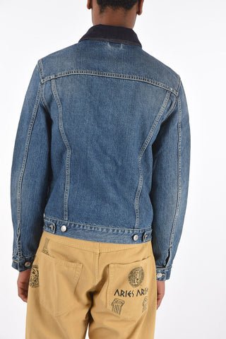 denim RENO jacket with corduroy collar