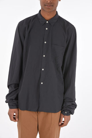 HOMME PLUS classic collar shirt with breast patch pocket