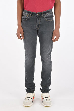 17cm Mid waist jeans with ripped hem