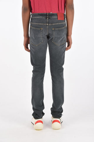 jeans a vita regolare strappato sul fondo 17cm