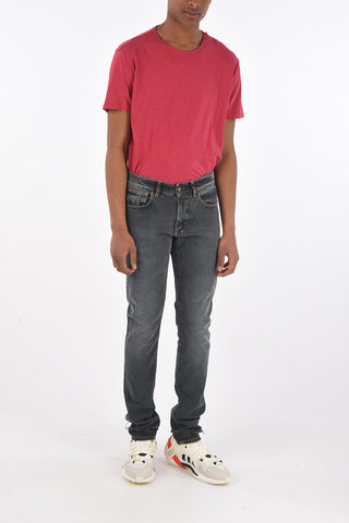 jeans a vita regolare strappato sul fondo 17cm