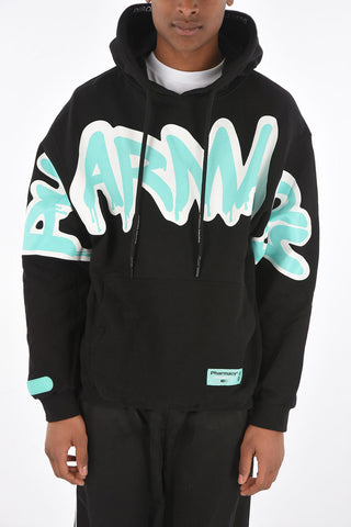printed hooded sweatshirt with maxi patch pocket