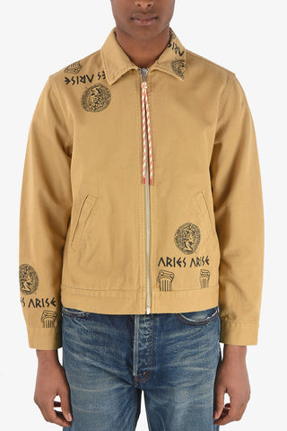 giubbotto in denim con zip frontale