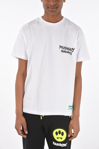 t-shirt girocollo con stampa sul dietro