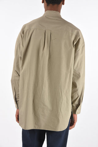 mandarin collar shirt with strap detail