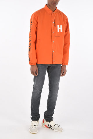 MAN Printed reversible HELVETICA Nylon overshirt