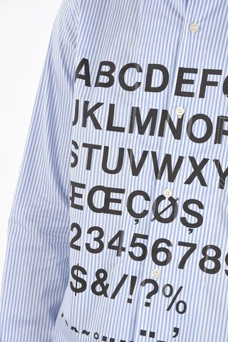 MAN hairline striped classic collar shirt with Alphabet print